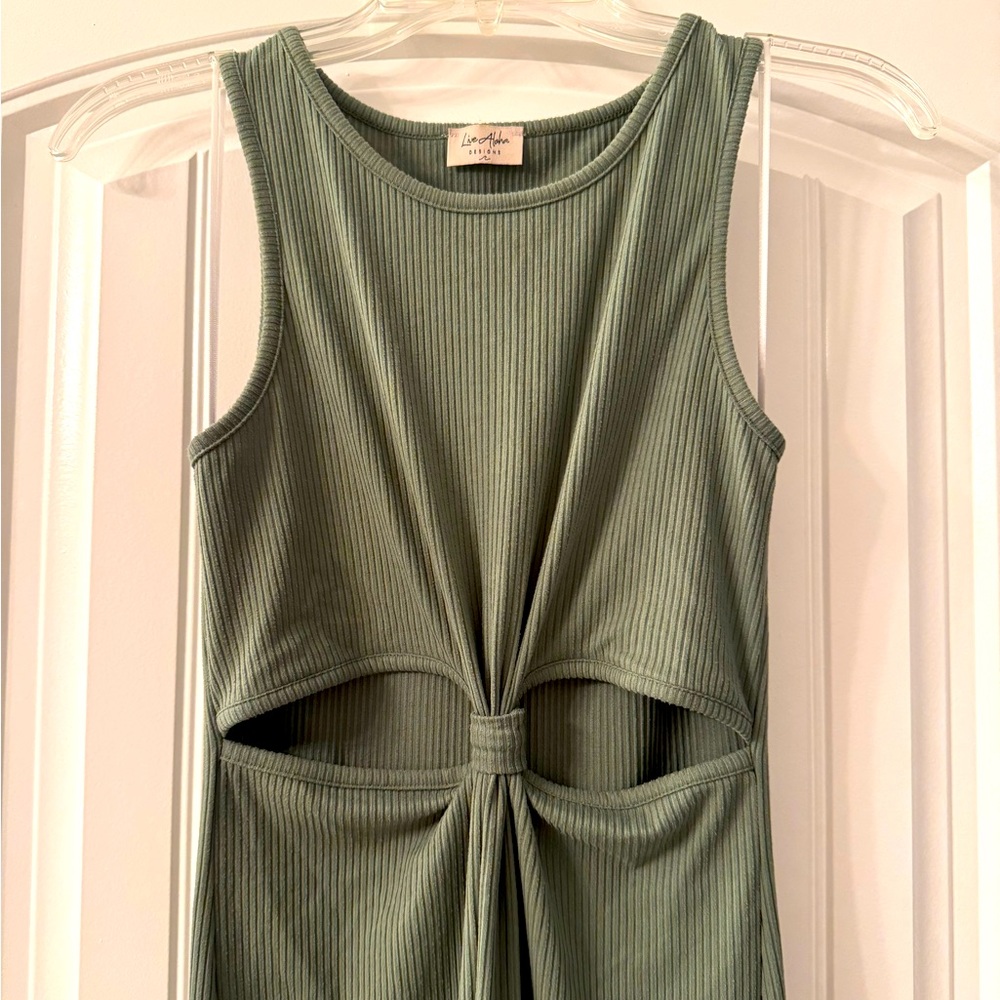 Green tank cutout dress
